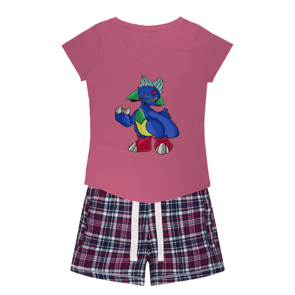 Duldi Women's Sleepy Tee and Flannel Short