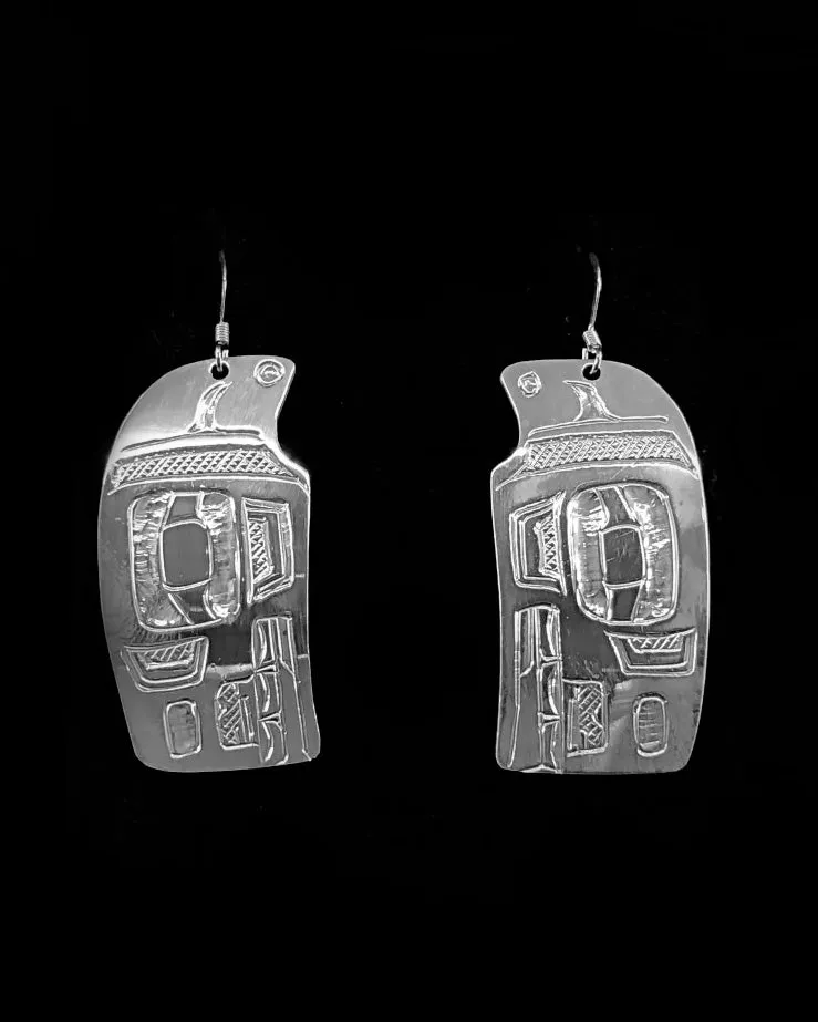 Earrings- T. Campbell, Silver, Live Edge Heads, Various Animals