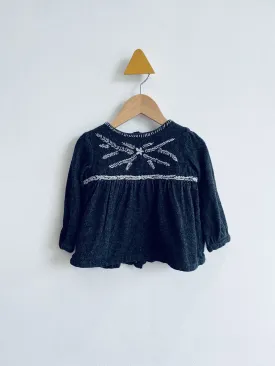 Embroidered Flannel Top // 2-3Y