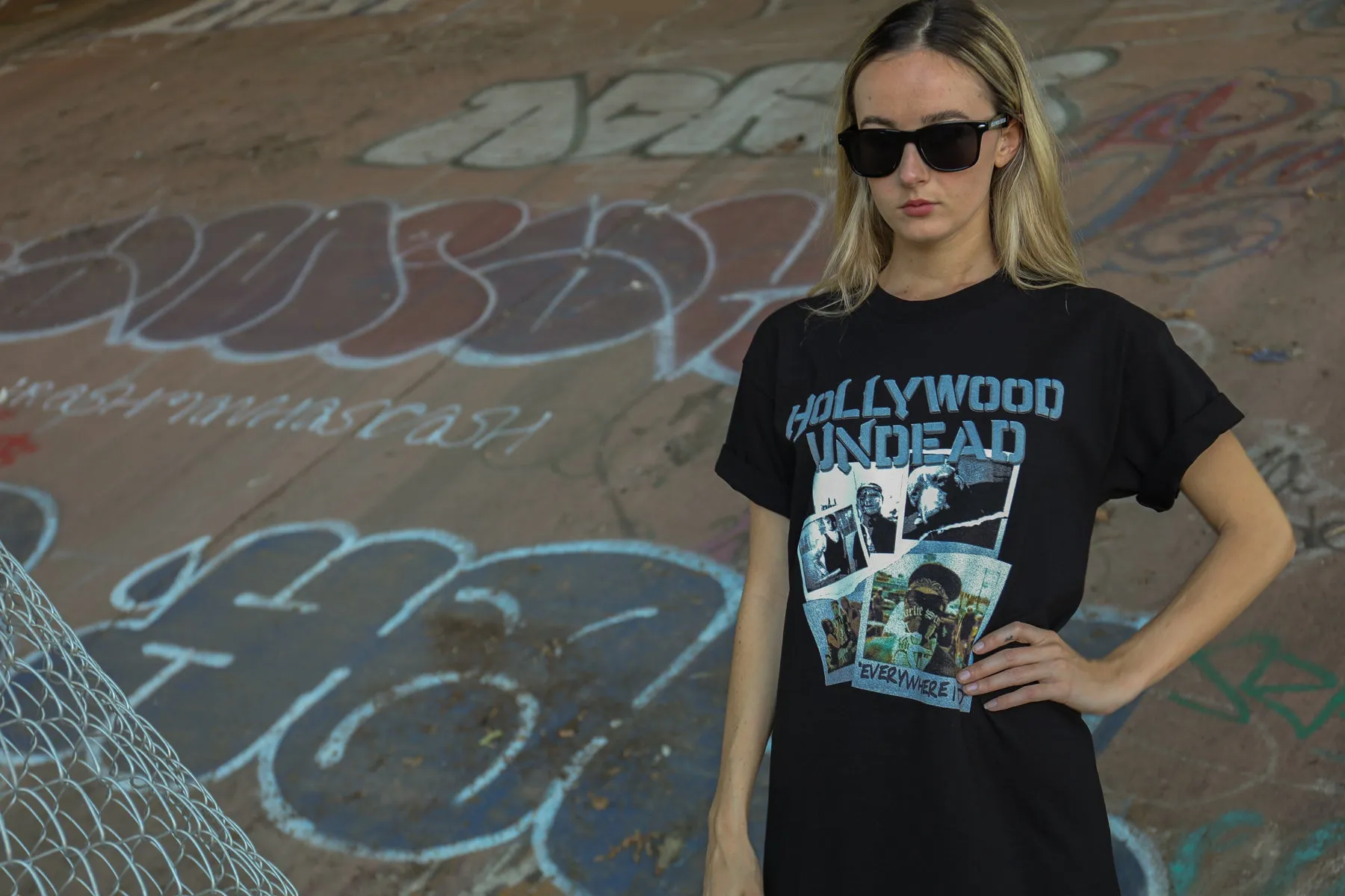 Everywhere I Go Black Tee
