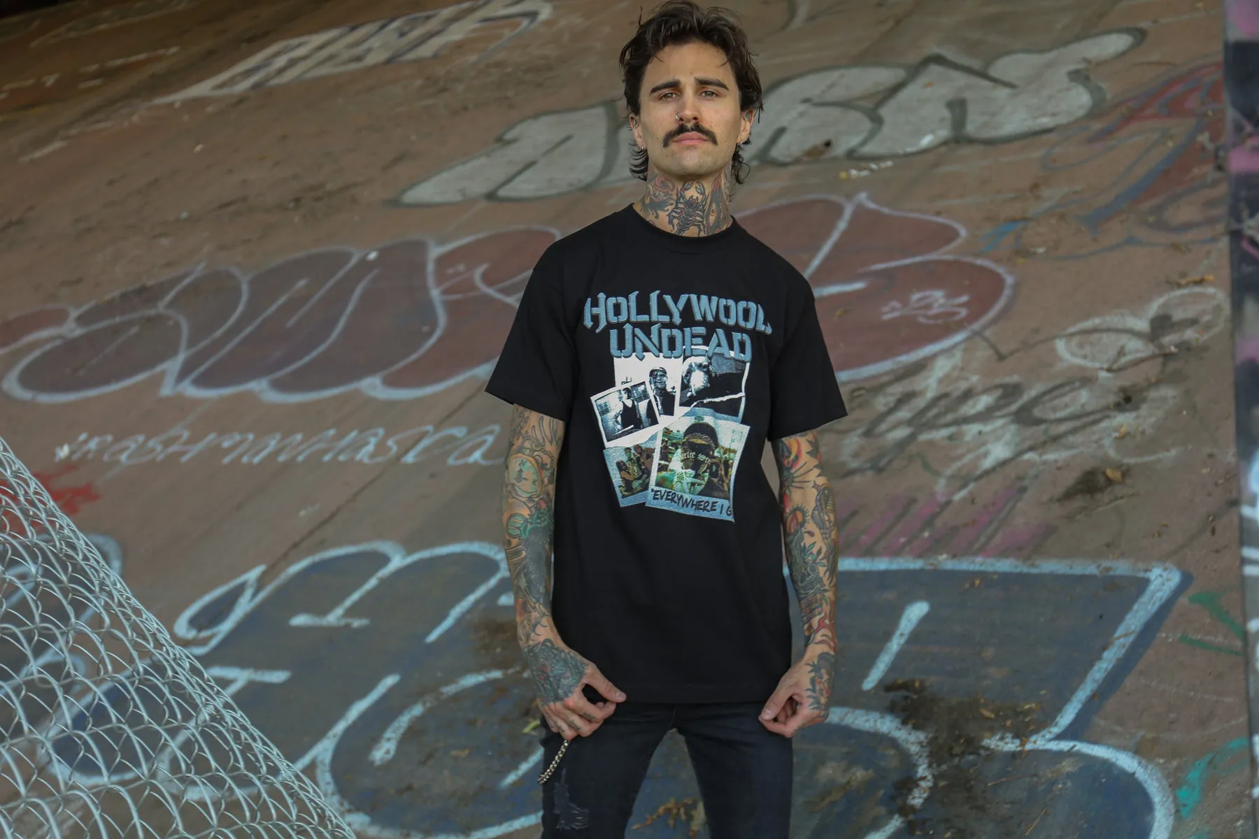 Everywhere I Go Black Tee