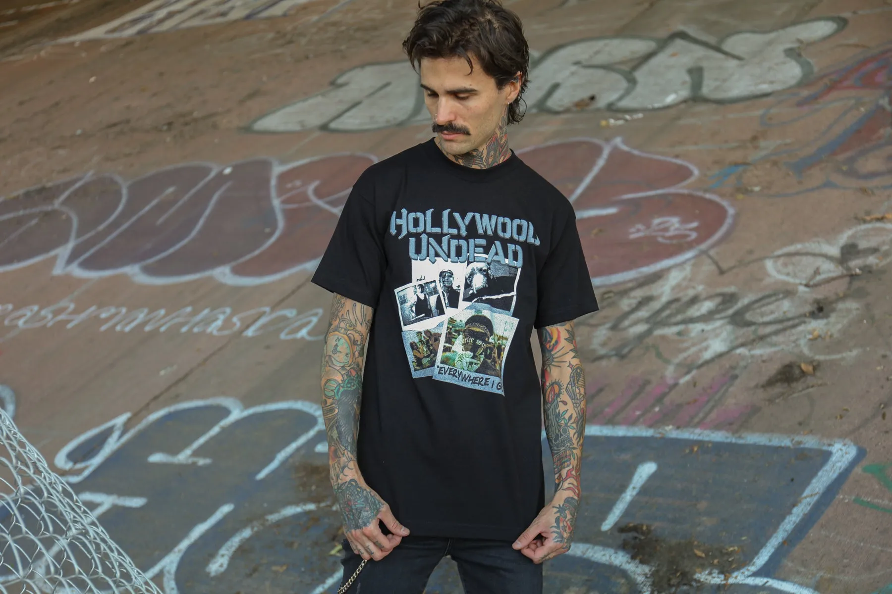 Everywhere I Go Black Tee