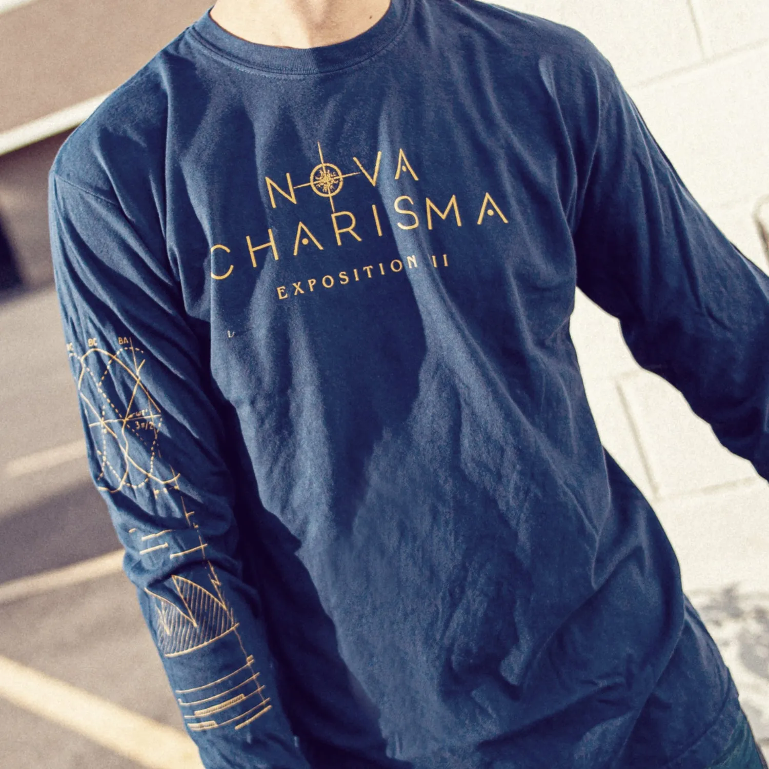 Navy Long-Sleeve T-Shirt with Exposition III Design