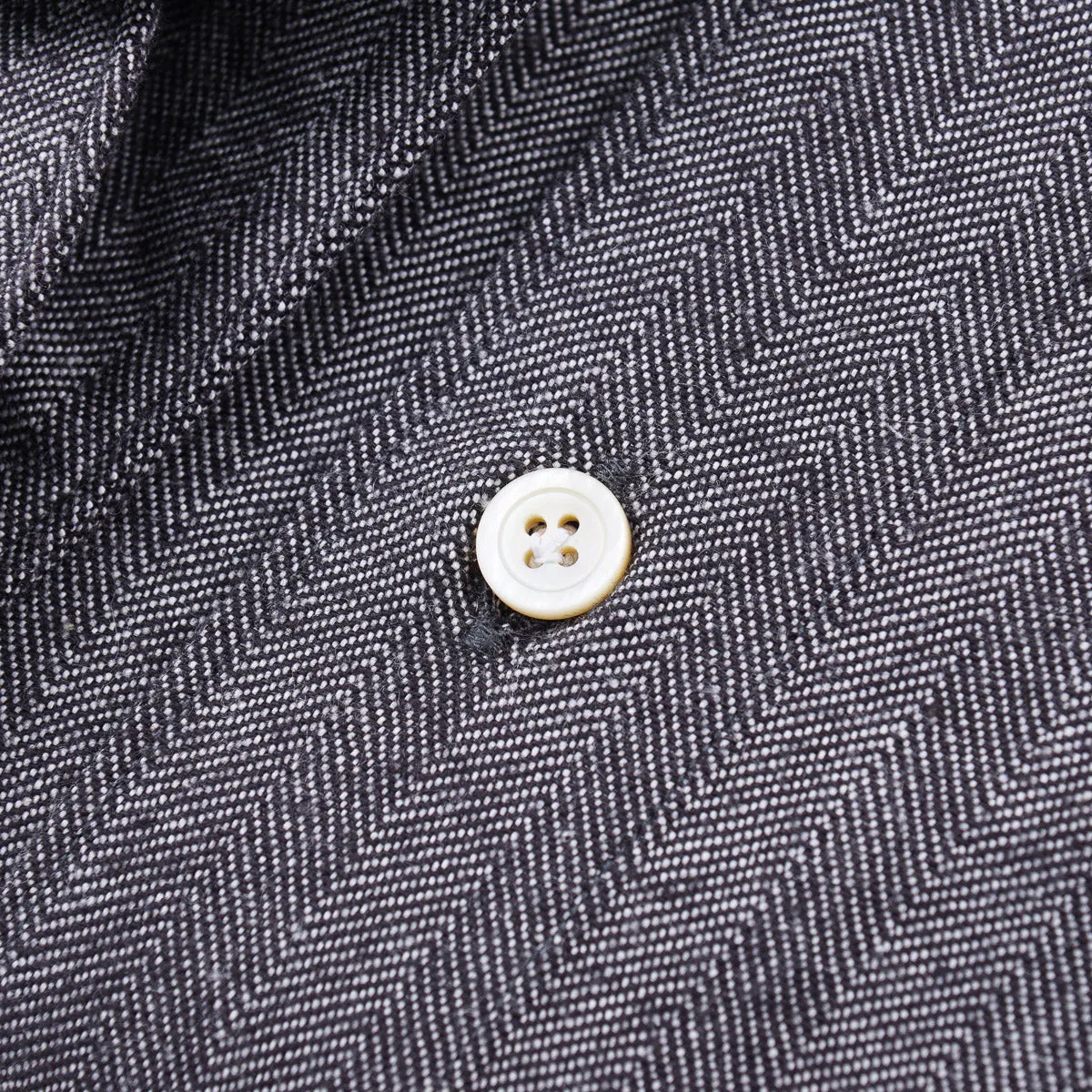 Finamore Herringbone Twill Denim Shirt