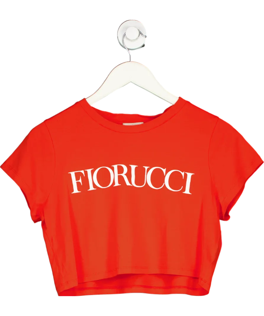 FIORUCCI Red Logo Cropped  Short Sleeve T-shirt UK M