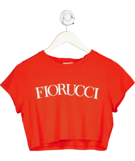 FIORUCCI Red Logo Cropped  Short Sleeve T-shirt UK M