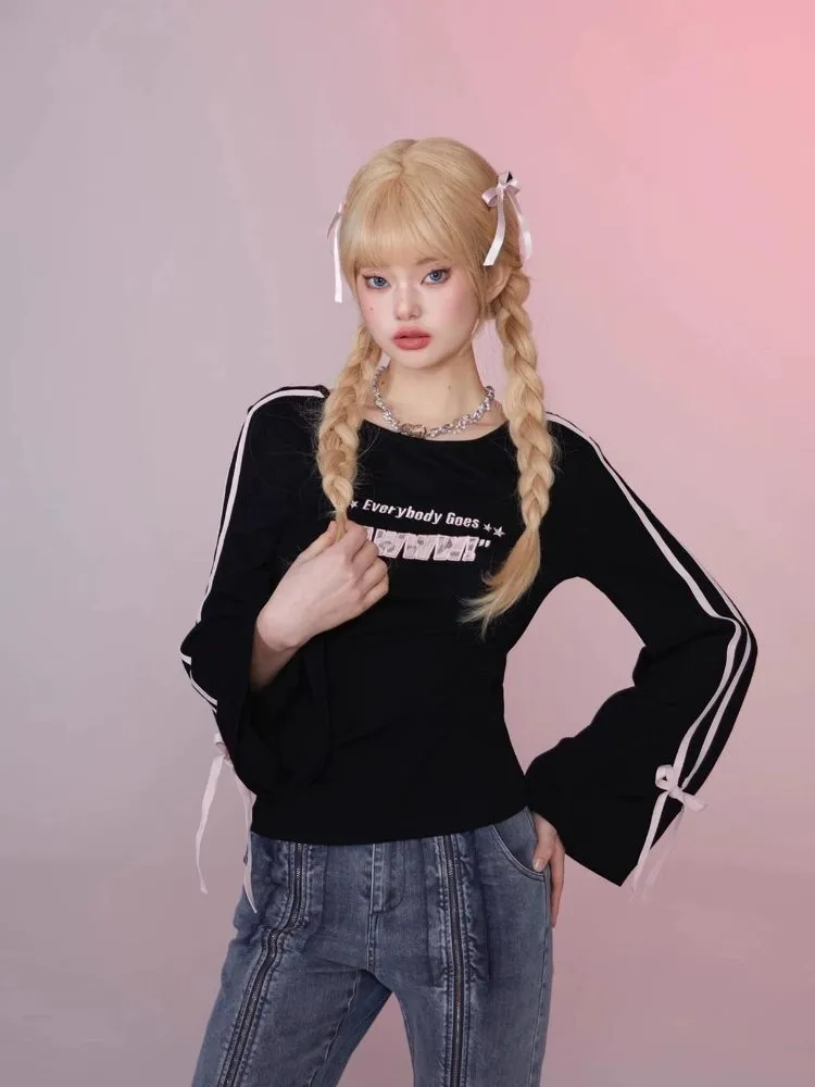 Flared sleeves backless t-shirt【s0000006360】