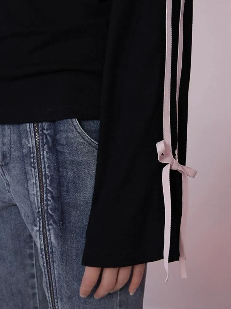 Flared sleeves backless t-shirt【s0000006360】