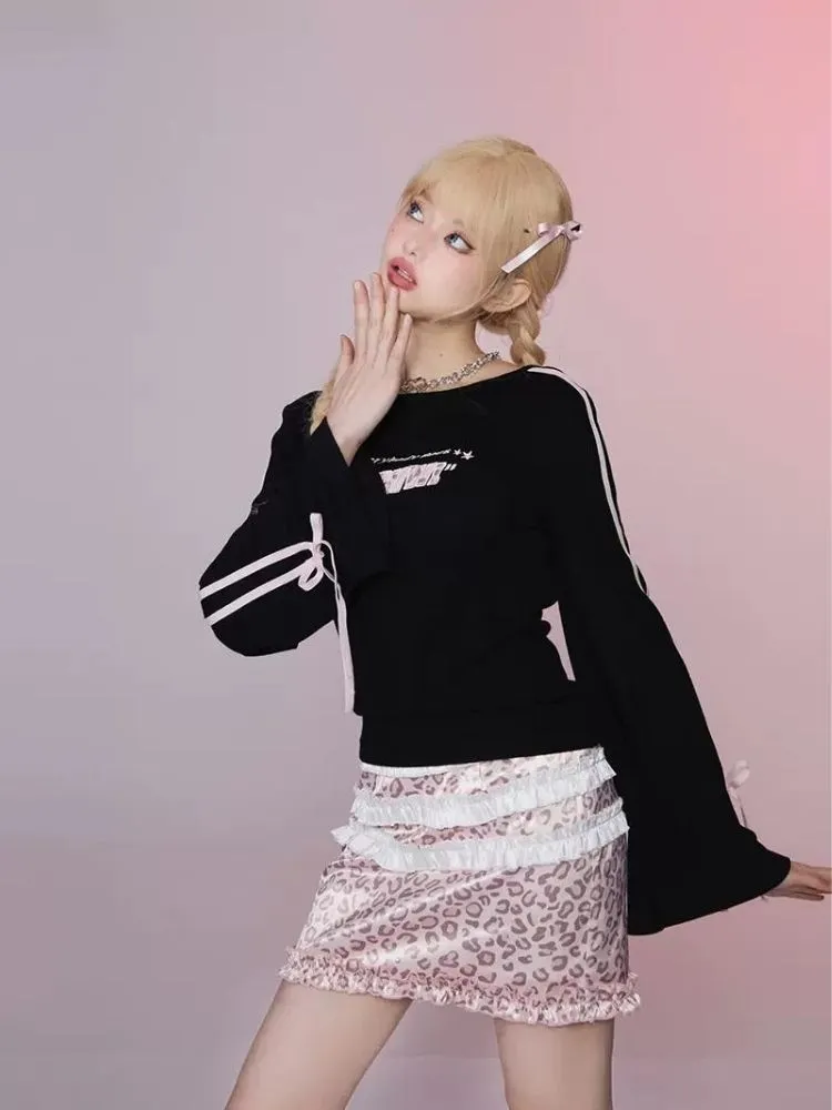 Flared sleeves backless t-shirt【s0000006360】