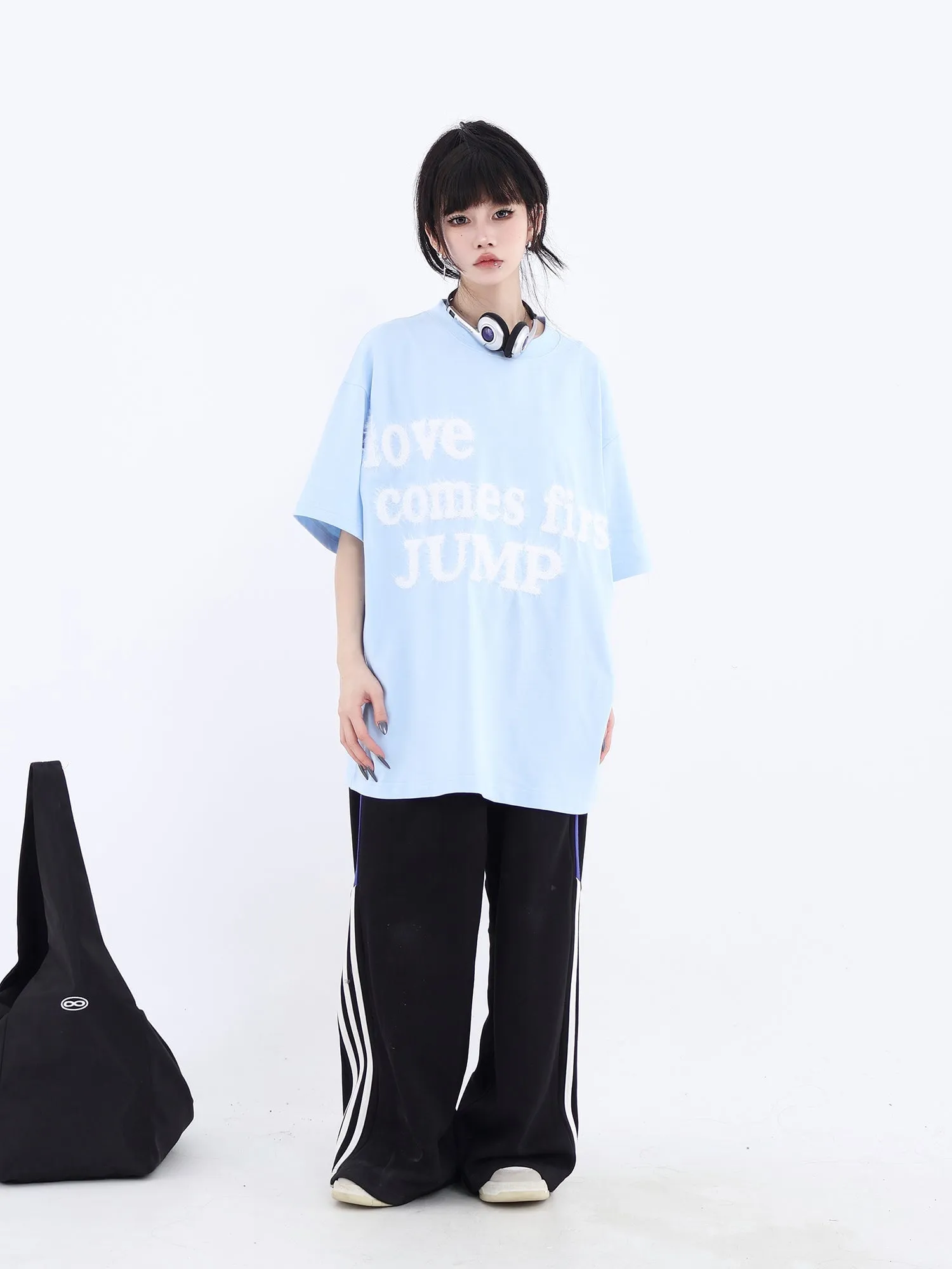 Fluffy Logo Embroidered T-Shirt