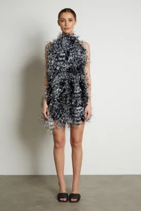 Halter Neck Feather Dress