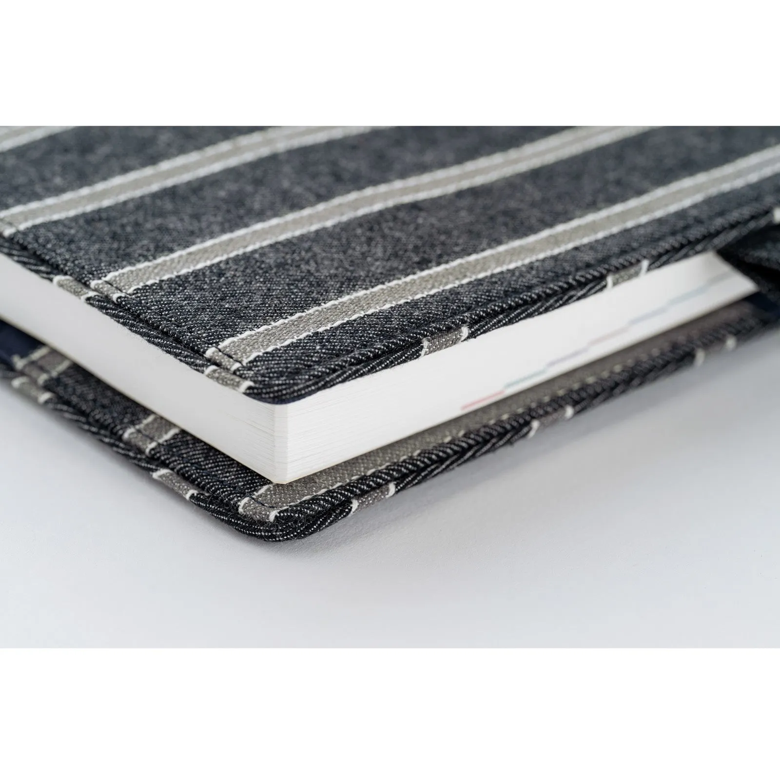 Hobonichi Techo Cover Cousin A5 -  Lined Fabric: Twill (Navy x Gray)
