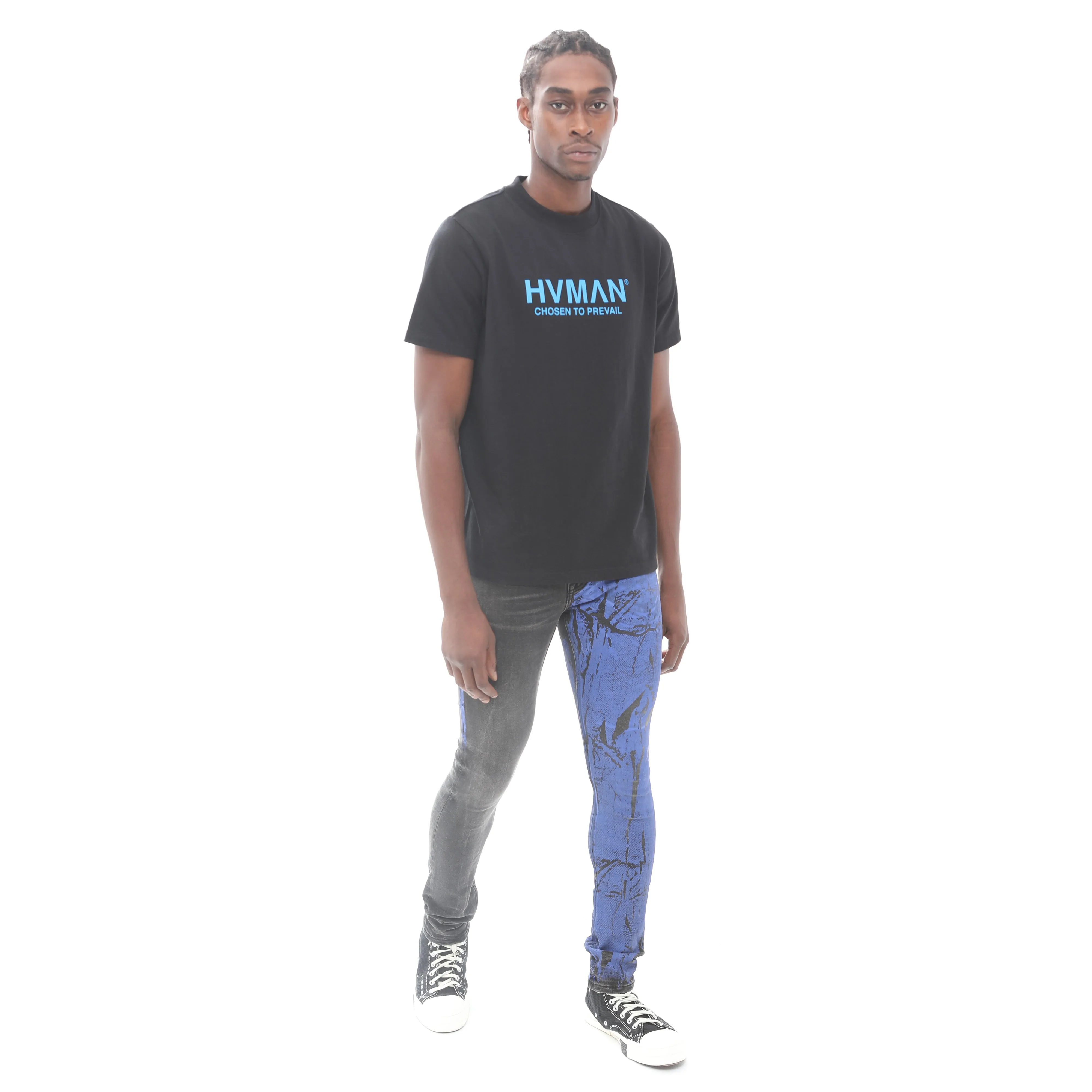 HVMAN BASIC LOGO TEE IN BLACK