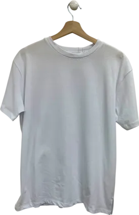 In The Style White Oversized Boyfriend Embroidered Sleeve T-Shirt UK 8