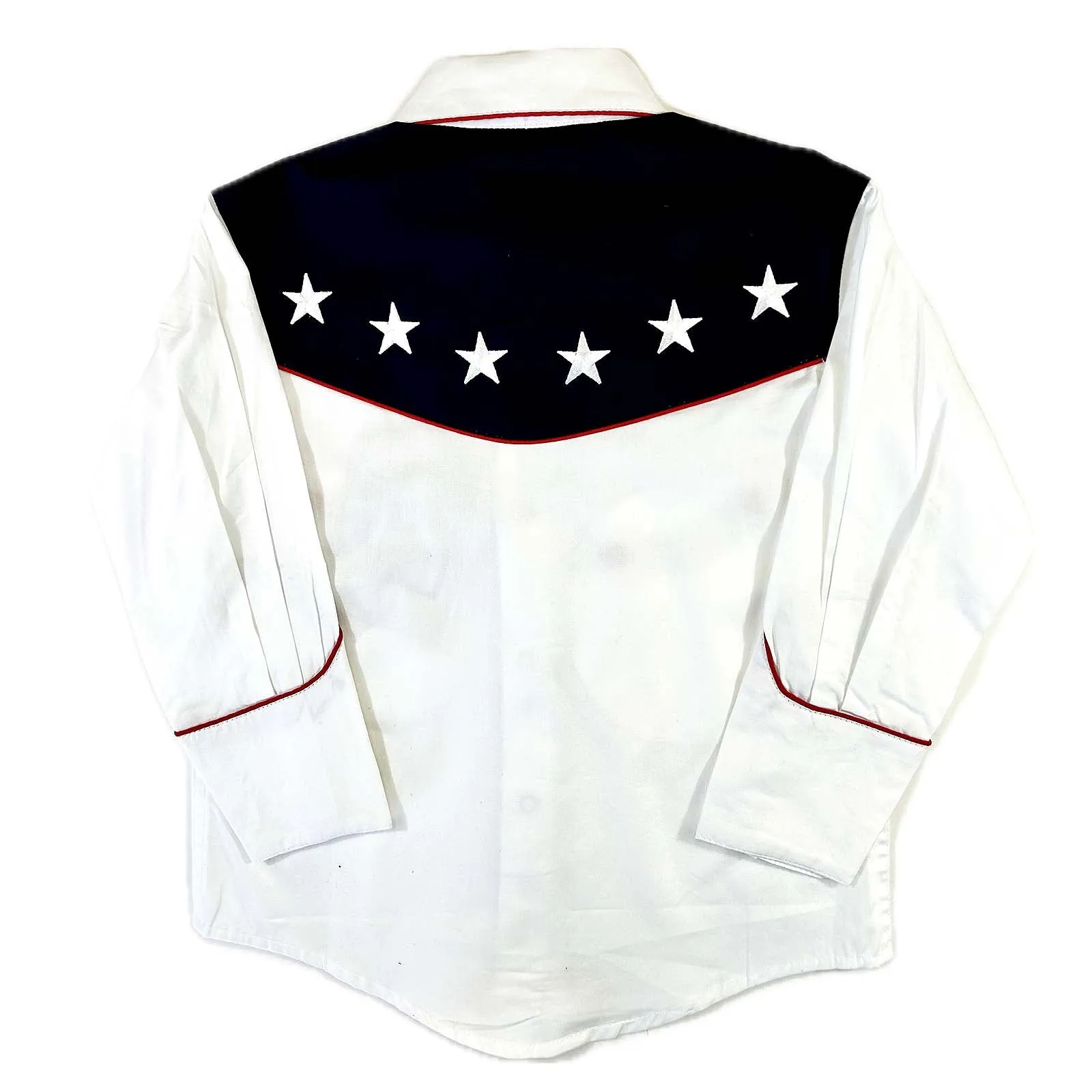Kid's Embroidered Vintage American Flag Western Shirt