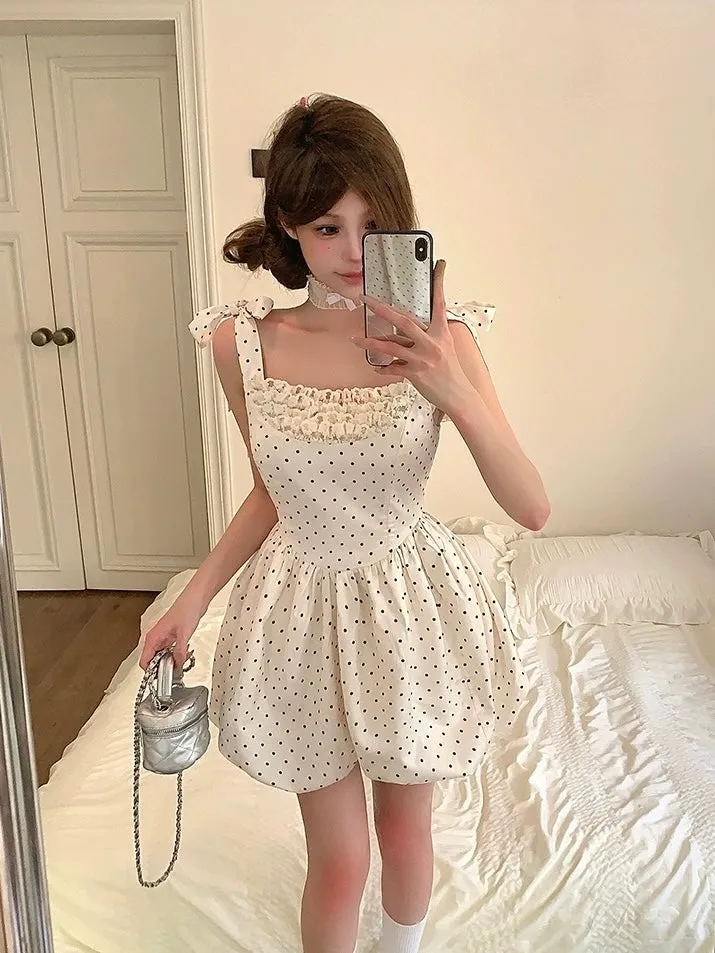 [Leonie] Polka Dot Doll Mini Dress