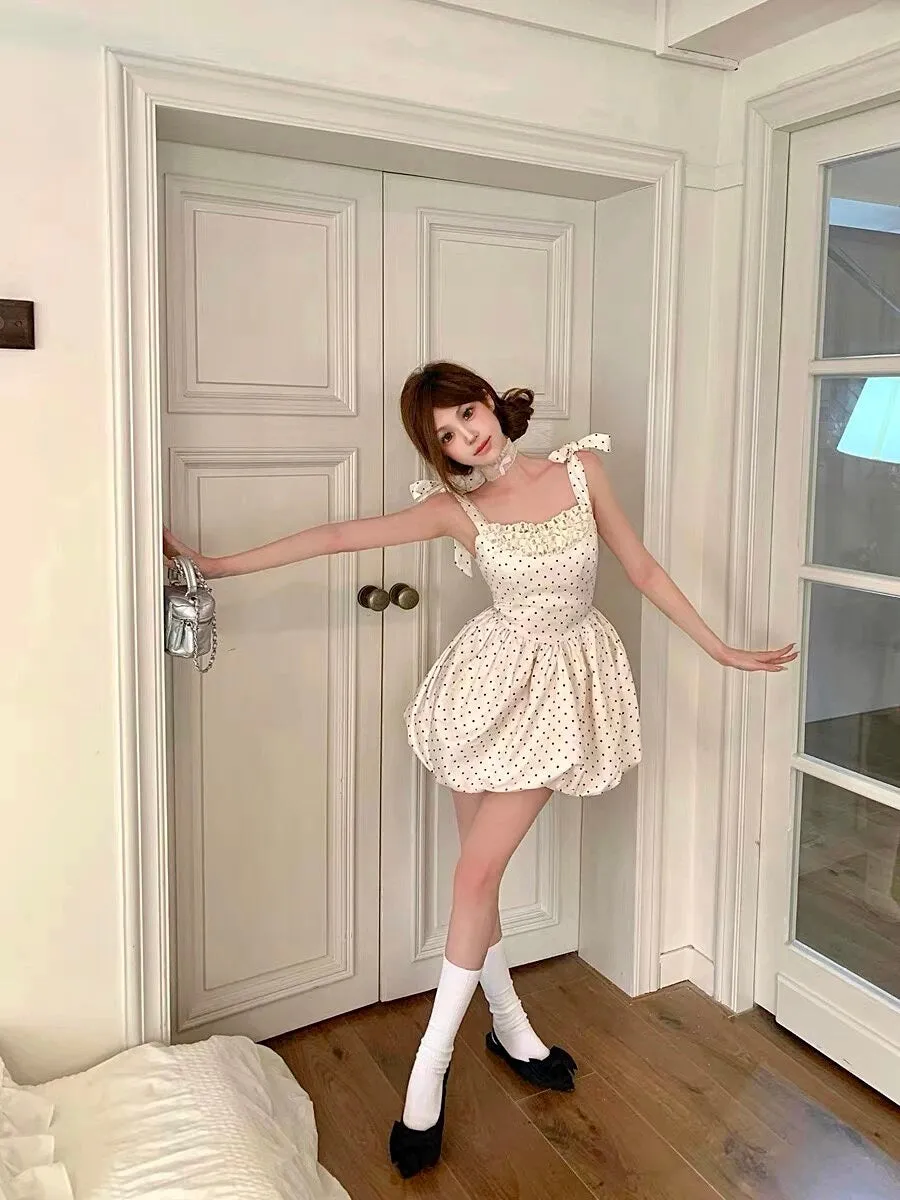 [Leonie] Polka Dot Doll Mini Dress