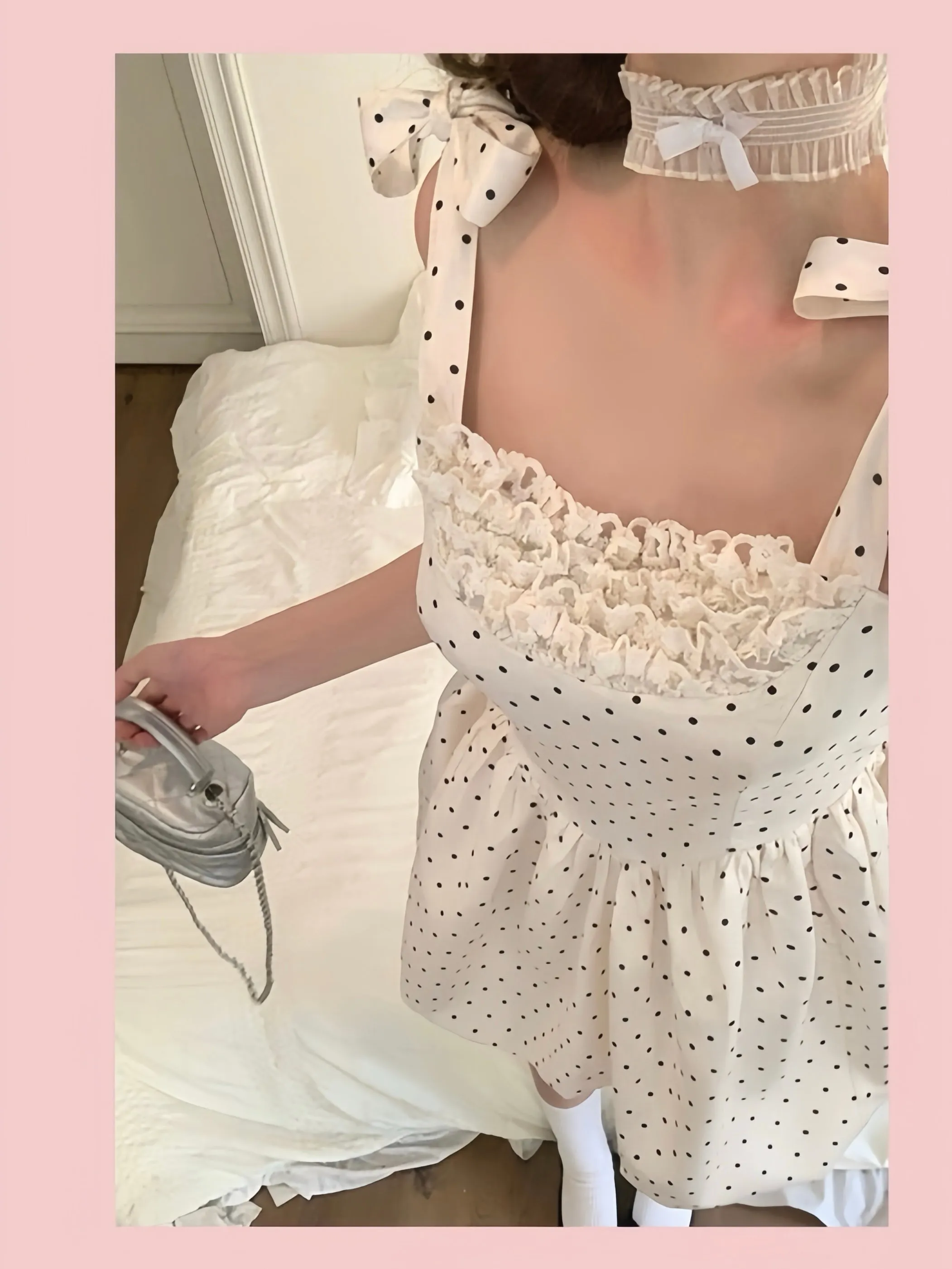 [Leonie] Polka Dot Doll Mini Dress
