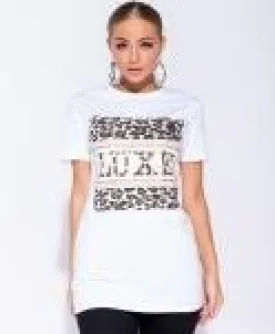 Leopard Luxe Print Short Sleeve T Shirt