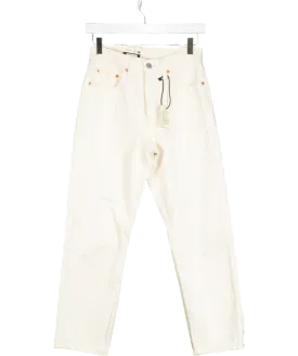 LEVI'S Cream Ecru 501 Cropped Jeans L26 W24
