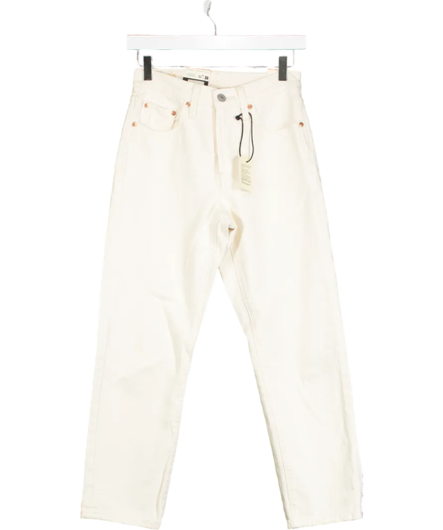 LEVI'S Cream Ecru 501 Cropped Jeans L26 W24