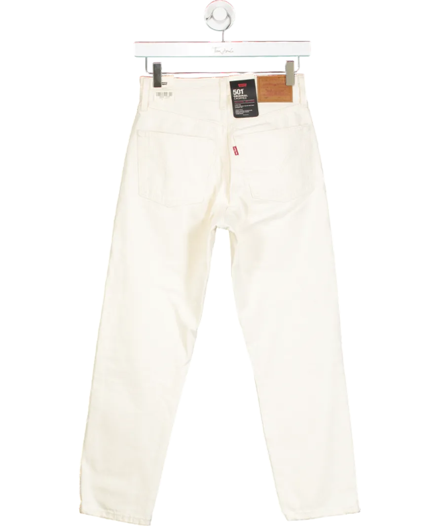 LEVI'S Cream Ecru 501 Cropped Jeans L26 W24