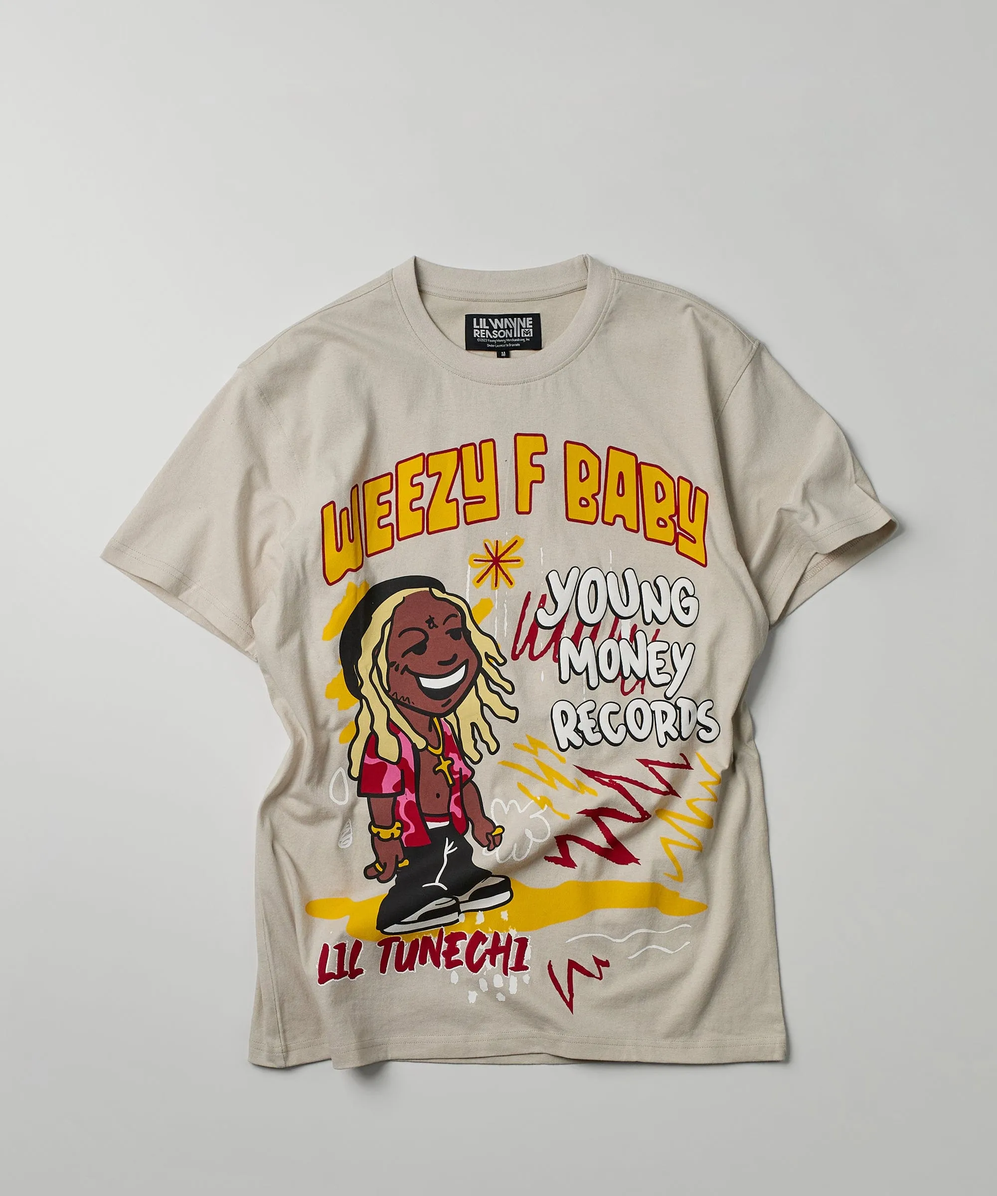 Lil Wayne Real GS Front And Back Print Short Sleeve Tee - Khaki