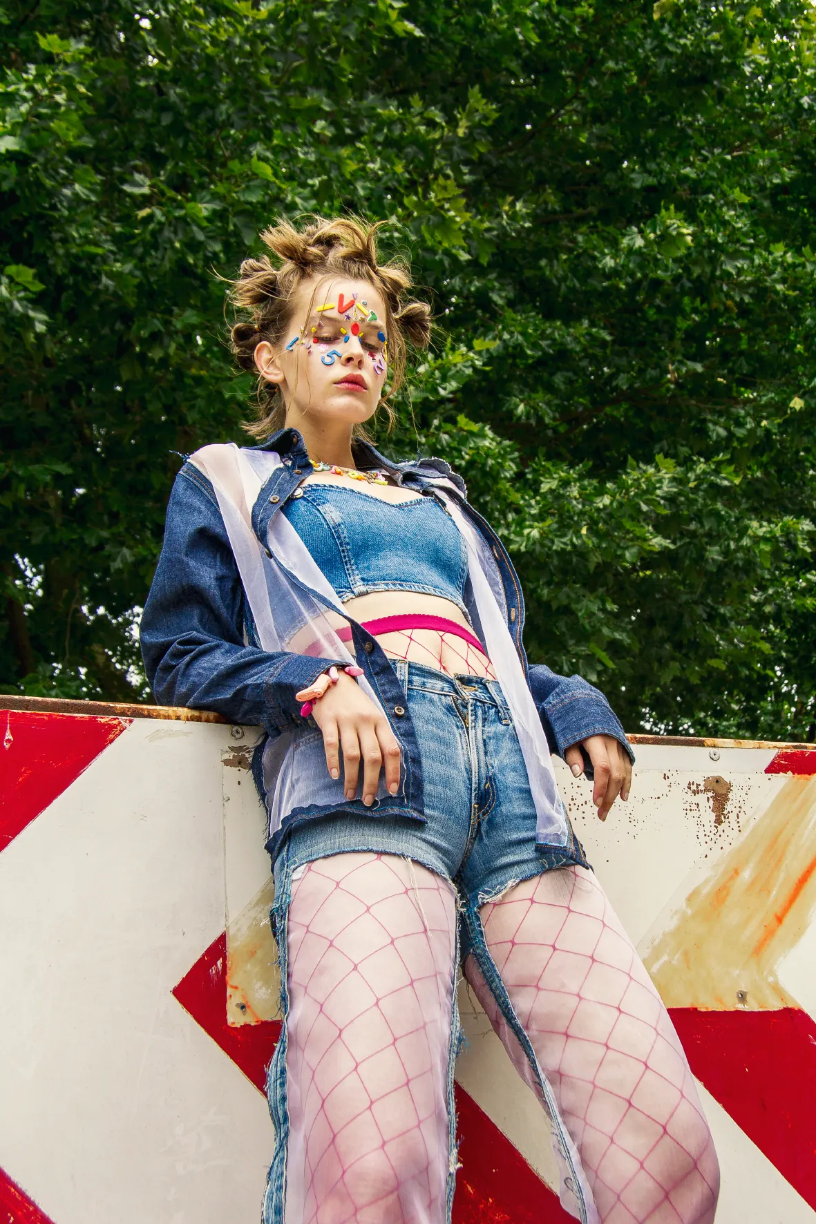 Long Sleeve Trippy Denim Shirt