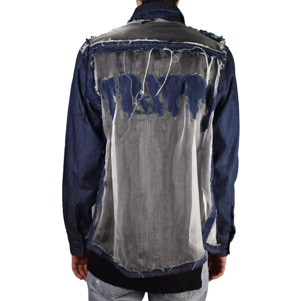 Long Sleeve Trippy Denim Shirt