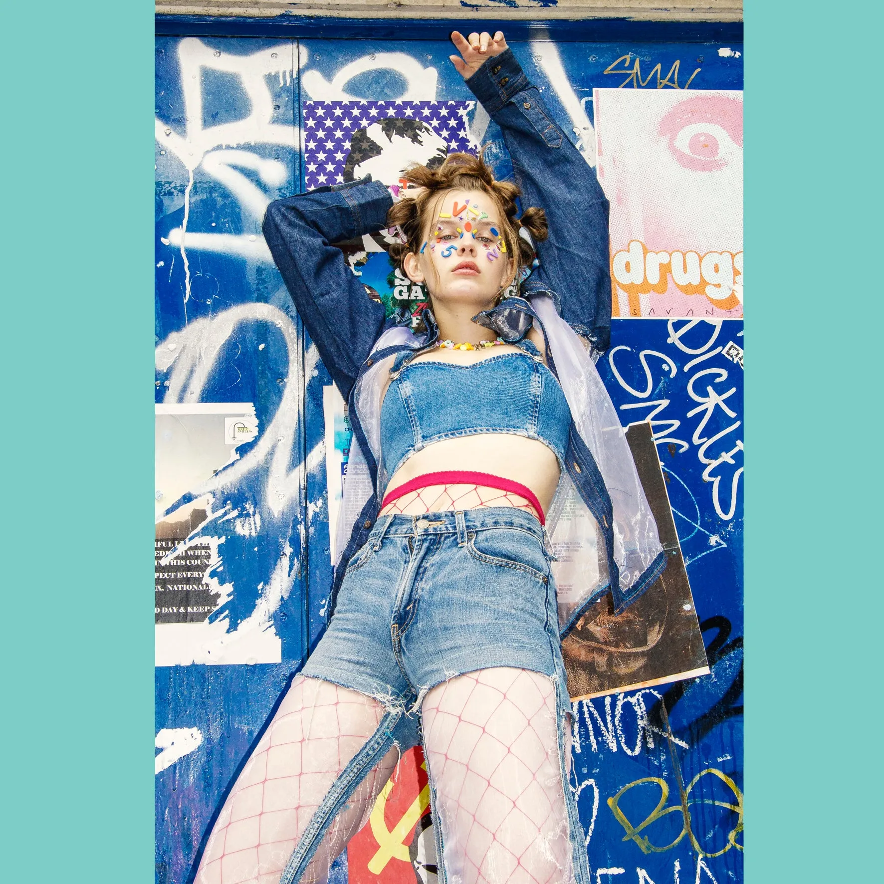 Long Sleeve Trippy Denim Shirt
