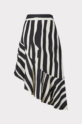 Lucy Abstract Zebra Linen Skirt