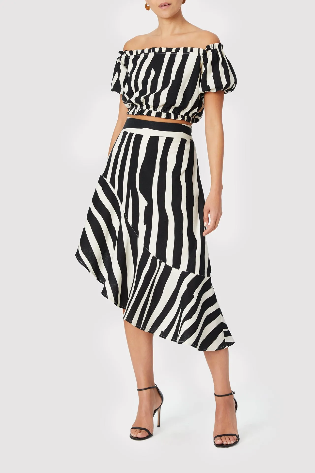 Lucy Abstract Zebra Linen Skirt