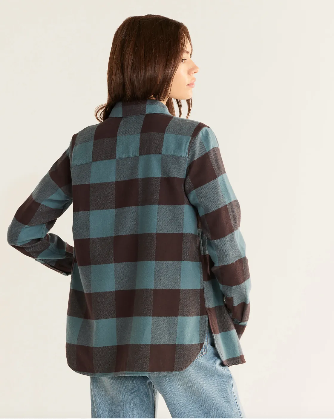 Madison Flannel Shirt<br>Shale/Coffee Buffalo Check