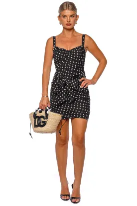 Mambo Italiano Polka Dot Bow Mini Dress