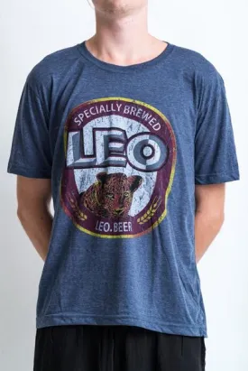 Men's Leo Beer T-Shirt Denim Blue