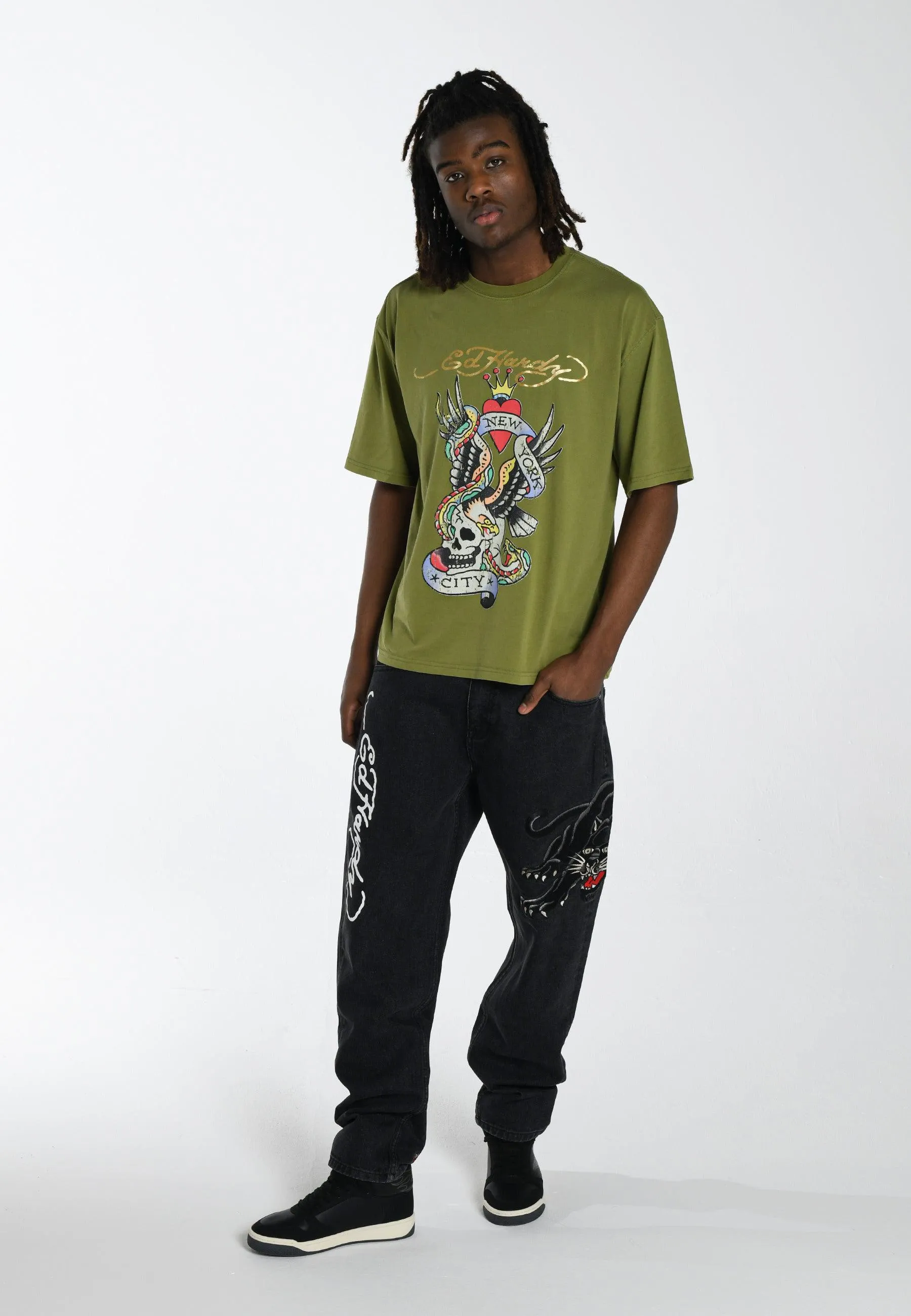 Mens New York City T-Shirt - Khaki