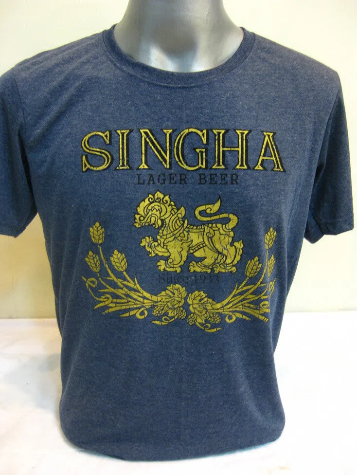 Men's Singha Beer T-Shirt Denim Blue