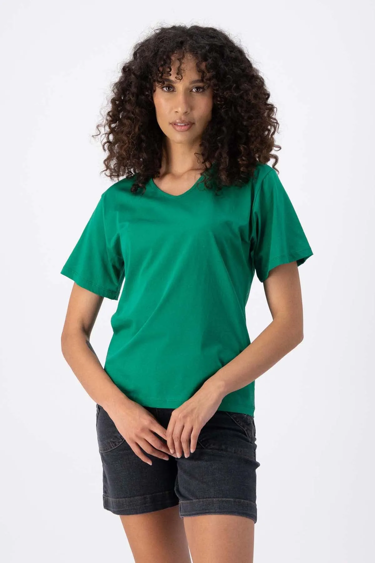 Merci Beaucoup T-Shirt Green in Cotton Jersey