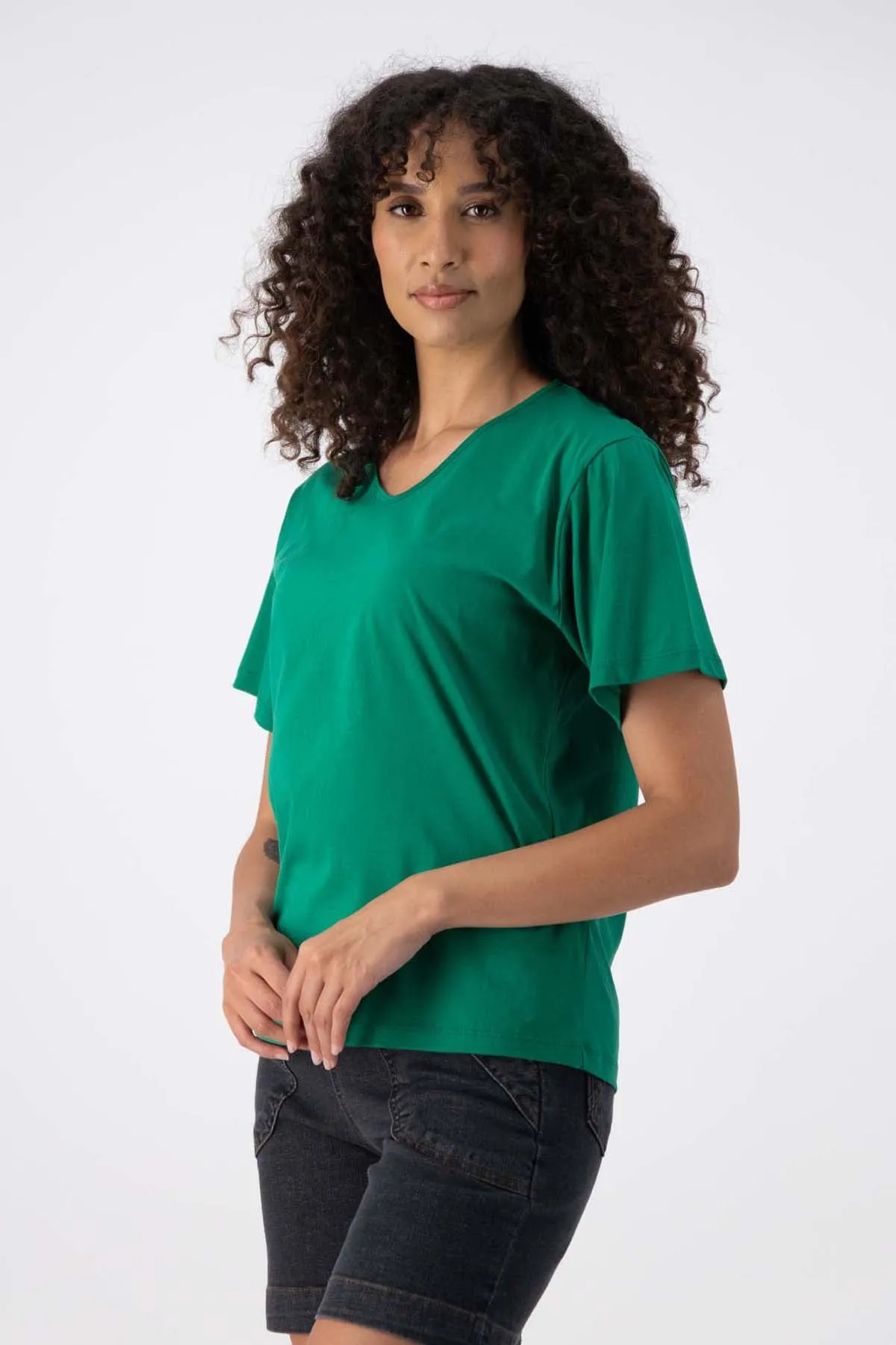 Merci Beaucoup T-Shirt Green in Cotton Jersey