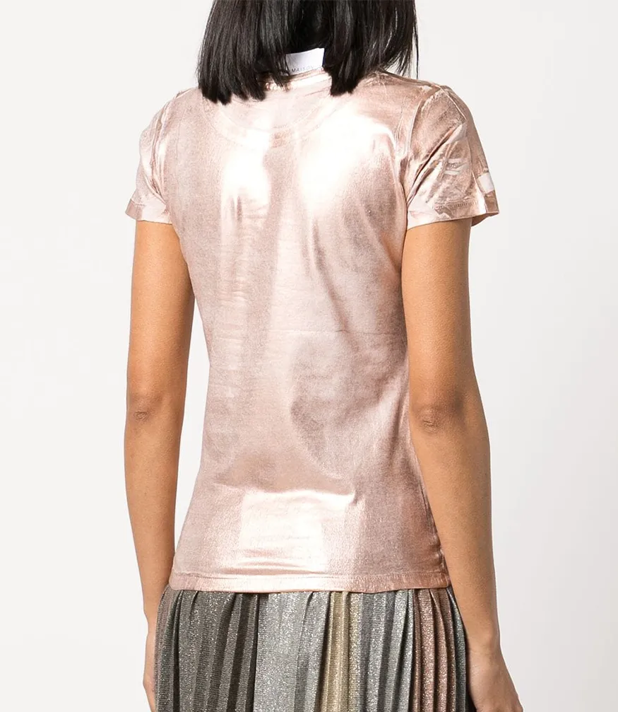 Metallic Coated Cotton T-Shirt