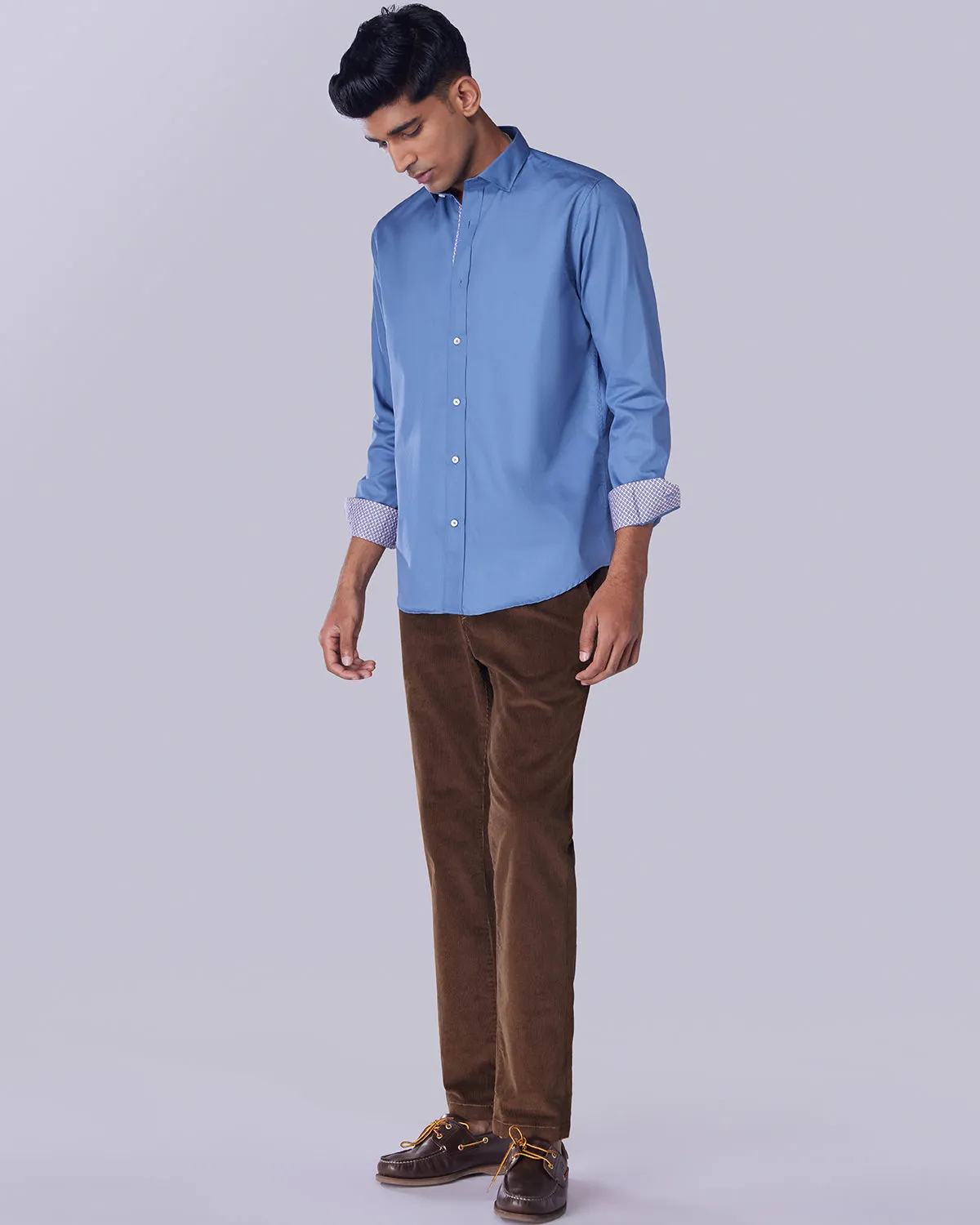 Mid Blue Twill Shirt