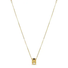 Monochrome Stone Necklace - Gold