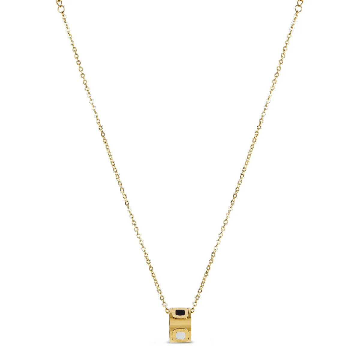 Monochrome Stone Necklace - Gold