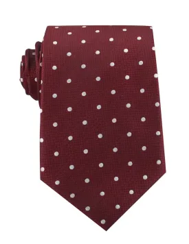Nailhead Polka Dot Tie - Maroon with White