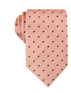 Nailhead Polka Dot Tie - Peach with Black