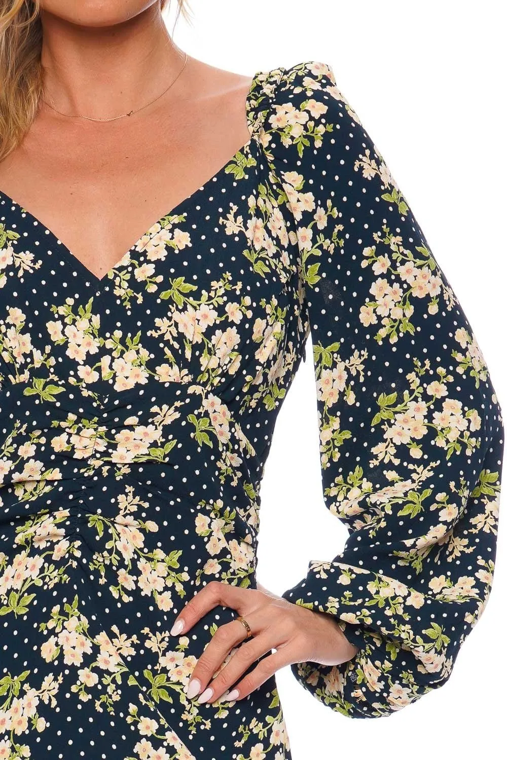 New York Blossom Gathered Mini Dress