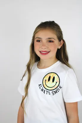 Paper Flower Happy Face Applique Shirt