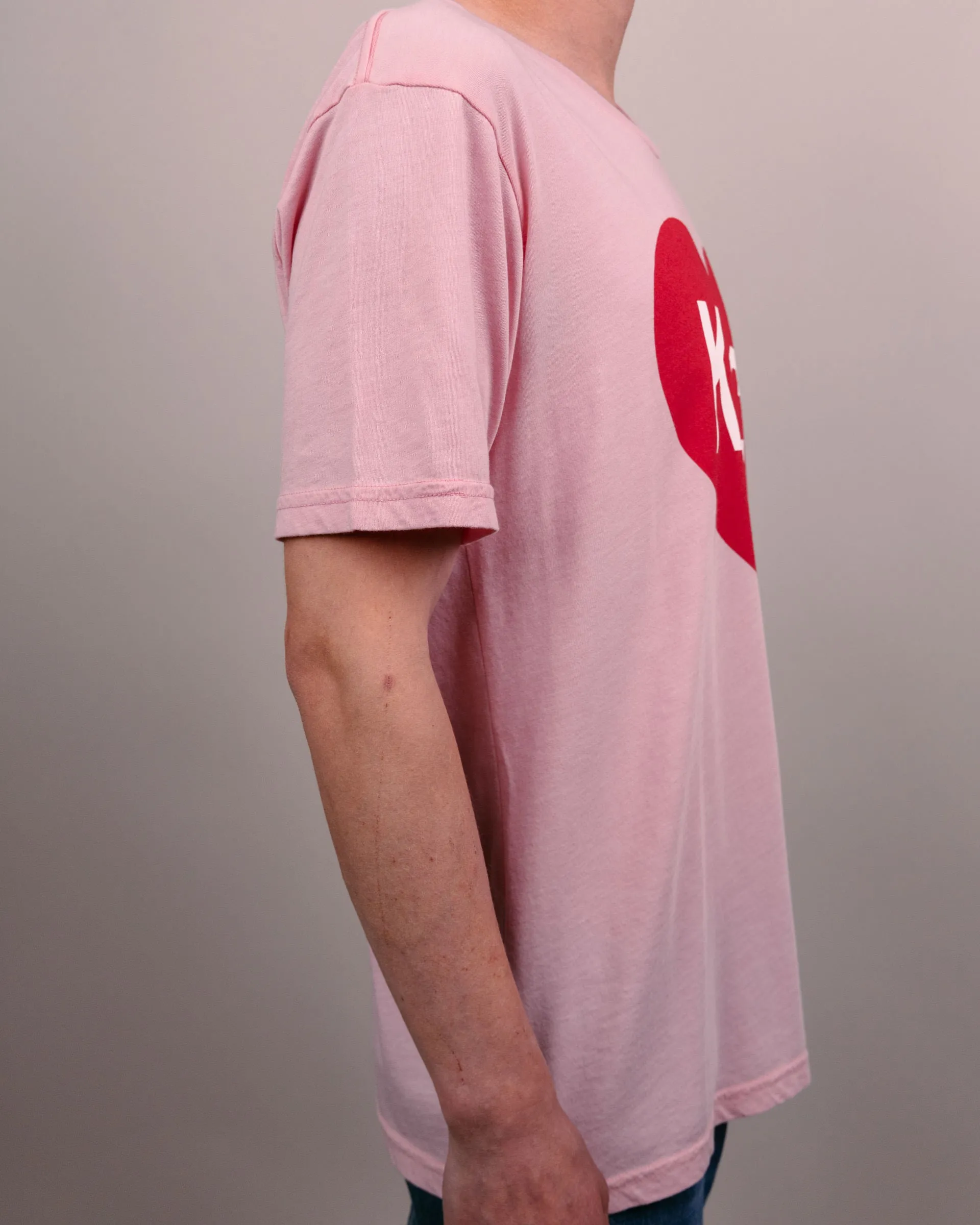 Pink & Red Unisex KC Heart T-Shirt
