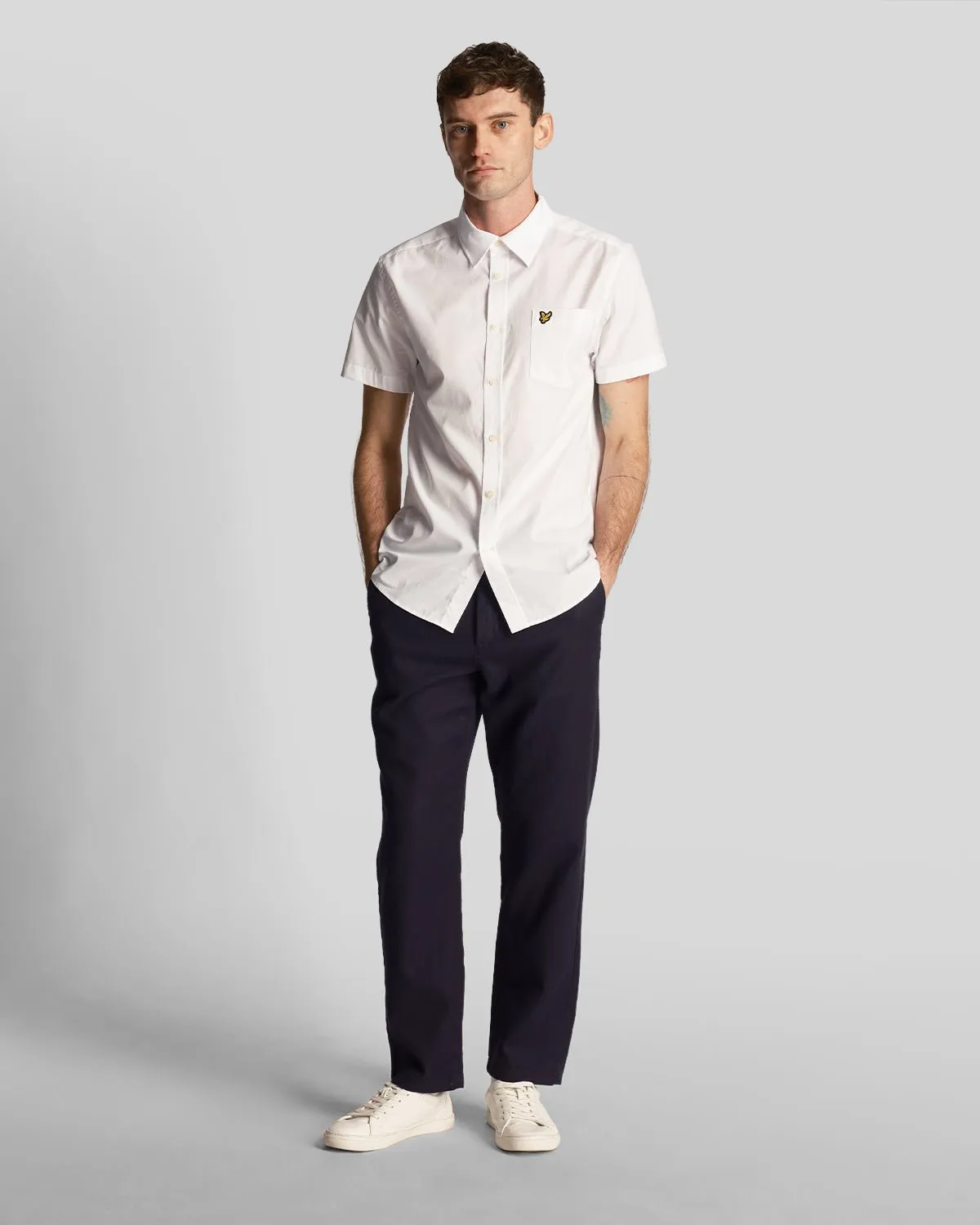 Plain Poplin Short Sleeve Shirt