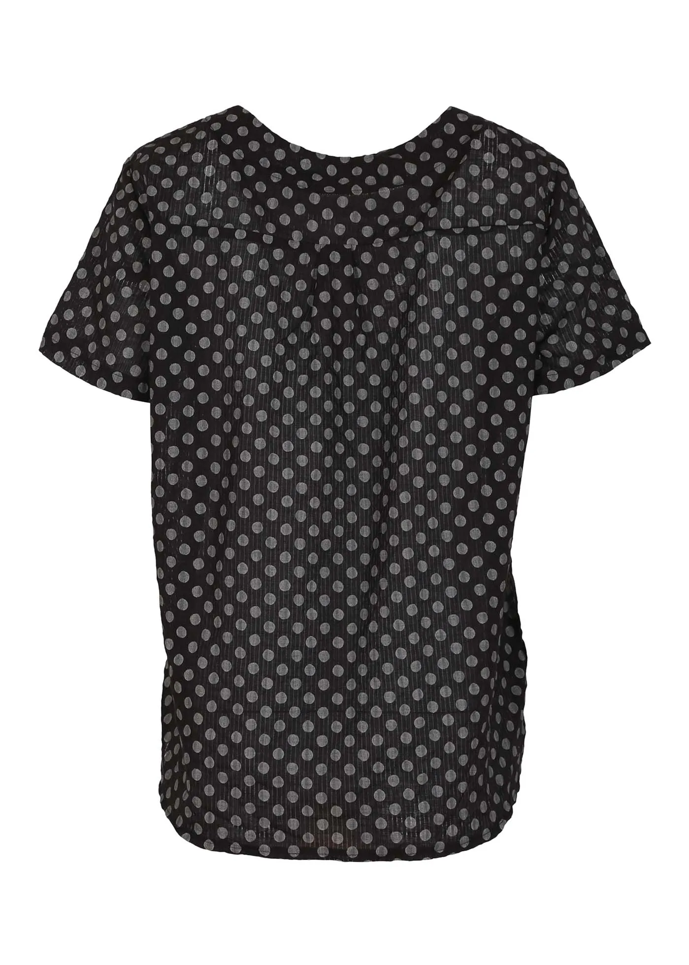 Polka Dot Top Black in Seersucker